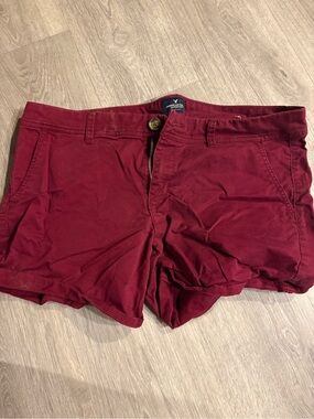 American Eagle Outfitters Wine Red Women's Chino Shorts